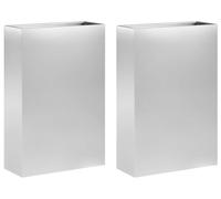 vidaXL Jardinières pour plantes, lot de 2, argent, 50 x 20 x 75 cm