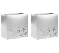 vidaXL Jardinières pour plantes, lot de 2, argent, 50 x 30 x 49 cm