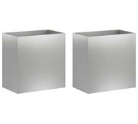vidaXL Jardinières pour plantes, lot de 2, argent, 50 x 30 x 50 cm