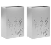 vidaXL Jardinières pour plantes, lot de 2, argent, 50 x 30 x 75 cm