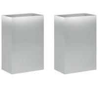 vidaXL Jardinières pour plantes, lot de 2, argent, 50 x 30 x 75 cm