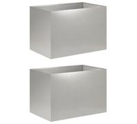 vidaXL Jardinières pour plantes, lot de 2, argent, 50 x 40 x 40 cm, acier inoxydable