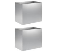 vidaXL Jardinières pour plantes, lot de 2, argent, 50 x 40 x 50 cm