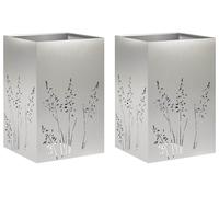 vidaXL Jardinières pour plantes, lot de 2, argent, 50 x 50 x 75 cm, en acier inoxydable