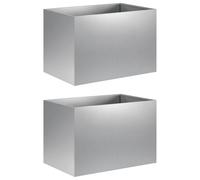 vidaXL Jardinières pour plantes, lot de 2, argent, 60 x 40 x 40 cm