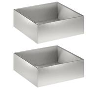 vidaXL Jardinières pour plantes, lot de 2, argent, 60 x 60 x 20 cm, acier inoxydable