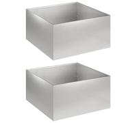 vidaXL Jardinières pour plantes, lot de 2, argent, 60 x 60 x 30 cm, acier inoxydable