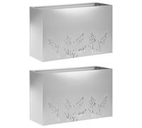 vidaXL Jardinières pour plantes, lot de 2, argent, 80 x 20 x 49 cm