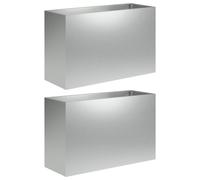 vidaXL Jardinières pour plantes, lot de 2, argent, 80 x 30 x 50 cm