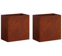 vidaXL Jardinières pour plantes, lot de 2, aspect rouille, 50 x 30 x 50 cm