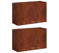 vidaXL Jardinières pour plantes, lot de 2, aspect rouille, 80 x 30 x 49 cm