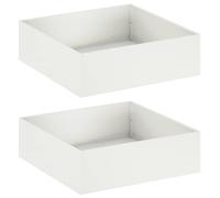 vidaXL Jardinières pour plantes, lot de 2, blanches, 100 x 100 x 30 cm