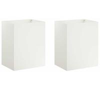 vidaXL Jardinières pour plantes, lot de 2, blanches, 40 x 30 x 40 cm