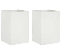 vidaXL Jardinières pour plantes, lot de 2, blanches, 40 x 40 x 75 cm
