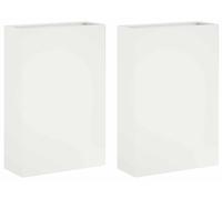 vidaXL Jardinières pour plantes, lot de 2, blanches, 50 x 20 x 75 cm