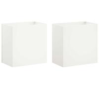 vidaXL Jardinières pour plantes, lot de 2, blanches, 50 x 30 x 50 cm