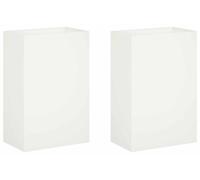 vidaXL Jardinières pour plantes, lot de 2, blanches, 50 x 40 x 75 cm