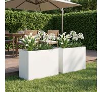vidaXL Jardinières pour plantes, lot de 2, blanches, 60 x 30 x 40 cm