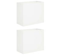 vidaXL Jardinières pour plantes, lot de 2, blanches, 60 x 30 x 50 cm