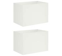 vidaXL Jardinières pour plantes, lot de 2, blanches, 60 x 40 x 40 cm