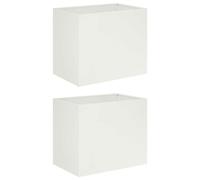 vidaXL Jardinières pour plantes, lot de 2, blanches, 60 x 40 x 50 cm