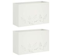 vidaXL Jardinières pour plantes, lot de 2, blanches, 80 x 20 x 49 cm