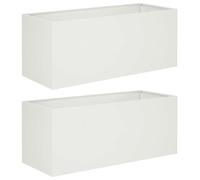 vidaXL Jardinières pour plantes, lot de 2, blanches, 80 x 40 x 40 cm