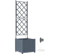 Jardinière de jardin vidaXL, lot de 2, gris clair, 40 x 40 x 142 cm, en plastique