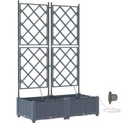 Jardinière de jardin vidaXL, lot de 2, gris clair, 80 x 40 x 126 cm, en plastique