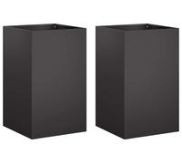 vidaXL Jardinières pour plantes, lot de 2, noir, 30 x 30 x 50 cm