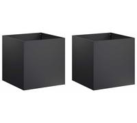 vidaXL Jardinières pour plantes, lot de 2, noir, 35 x 35 x 35 cm