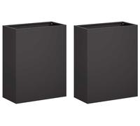 vidaXL Jardinières pour plantes, lot de 2, noir, 40 x 20 x 50 cm