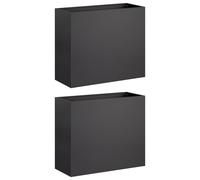 vidaXL Jardinières pour plantes, lot de 2, noir, 50 x 20 x 40 cm