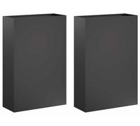 vidaXL Jardinières pour plantes, lot de 2, noir, 50 x 20 x 75 cm