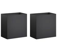 vidaXL Jardinières pour plantes, lot de 2, noir, 50 x 30 x 40 cm