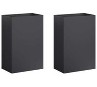 vidaXL Jardinières pour plantes, lot de 2, noir, 50 x 40 x 75 cm