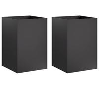 vidaXL Jardinières pour plantes, lot de 2, noir, 50 x 50 x 75 cm