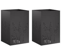 vidaXL Jardinières pour plantes, lot de 2, noir, 50 x 50 x 75 cm