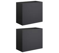 vidaXL Jardinières pour plantes, lot de 2, noir, 60 x 30 x 40 cm