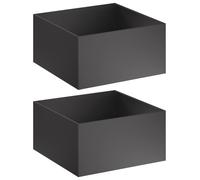 vidaXL Jardinières pour plantes, lot de 2, noir, 60 x 60 x 40 cm