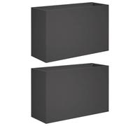vidaXL Jardinières pour plantes, lot de 2, noir, 80 x 30 x 50 cm