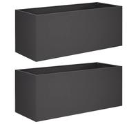 vidaXL Jardinières pour plantes, lot de 2, noir, 80 x 40 x 40 cm