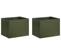 vidaXL Jardinières pour plantes, lot de 2, vert olive, 40 x 30 x 30 cm