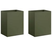 vidaXL Jardinières pour plantes, lot de 2, vert olive, 40 x 30 x 40 cm