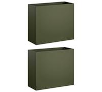 vidaXL Jardinières pour plantes, lot de 2, vert olive, 50 x 20 x 40 cm