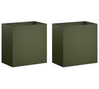 vidaXL Jardinières pour plantes, lot de 2, vert olive, 50 x 30 x 50 cm