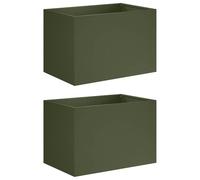 vidaXL Jardinières pour plantes, lot de 2, vert olive, 50 x 40 x 40 cm