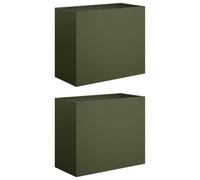 vidaXL Jardinières pour plantes, lot de 2, vert olive, 60 x 30 x 50 cm
