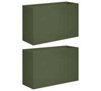 vidaXL Jardinières pour plantes, lot de 2, vert olive, 80 x 30 x 50 cm