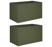 vidaXL Jardinières pour plantes, lot de 2, vert olive, 80 x 50 x 50 cm